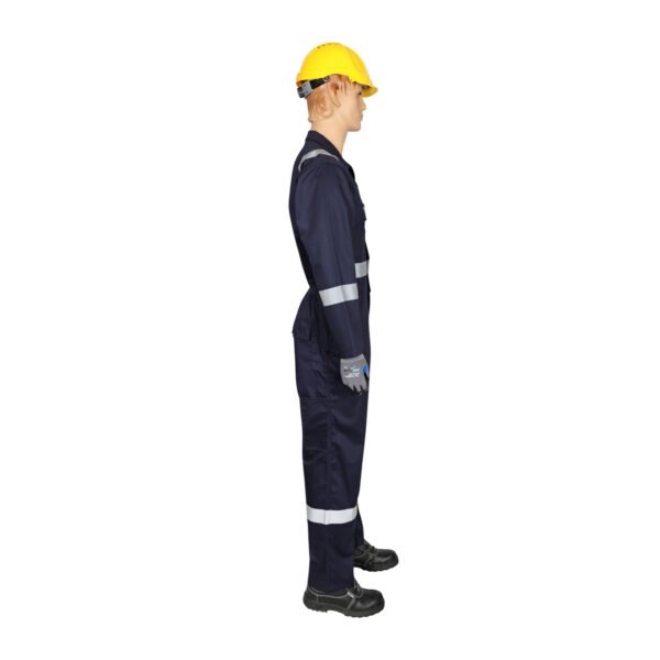 Workland, 100% Cotton Fire Retardant Coverall with Reflective, 230 Gsm, Navy Blue