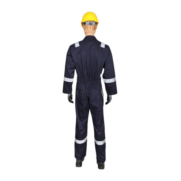 Workland, 100% Cotton Fire Retardant Coverall with Reflective, 230 Gsm, Navy Blue