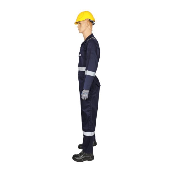 Workland, 100% Cotton Fire Retardant Coverall with Reflective, 230 Gsm, Navy Blue